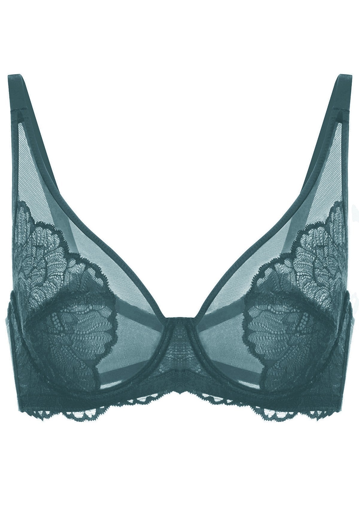 HSIA Blossom Dark Blue Unlined Lace Bra - HSIA