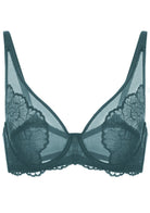 Blossom Balsam Blue Unlined Lace Bra - HSIA
