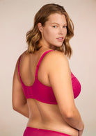 Blossom Raspberry Unlined Lace Underwire Bra Set - HSIA