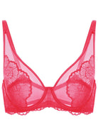 Blossom Raspberry Unlined Lace Underwire Bra Set - HSIA