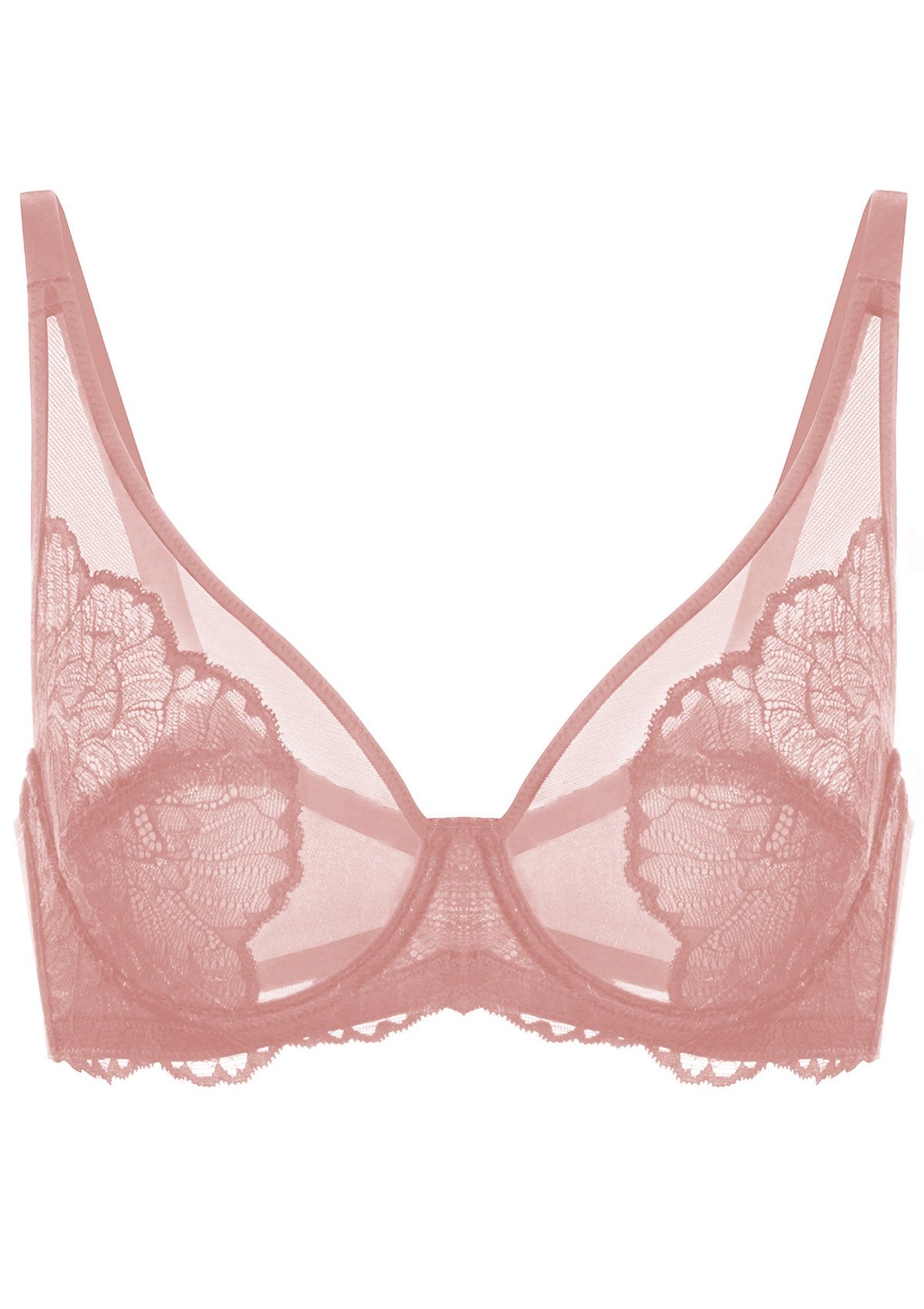 HSIA Blossom Pink Unlined Lace Bra - HSIA