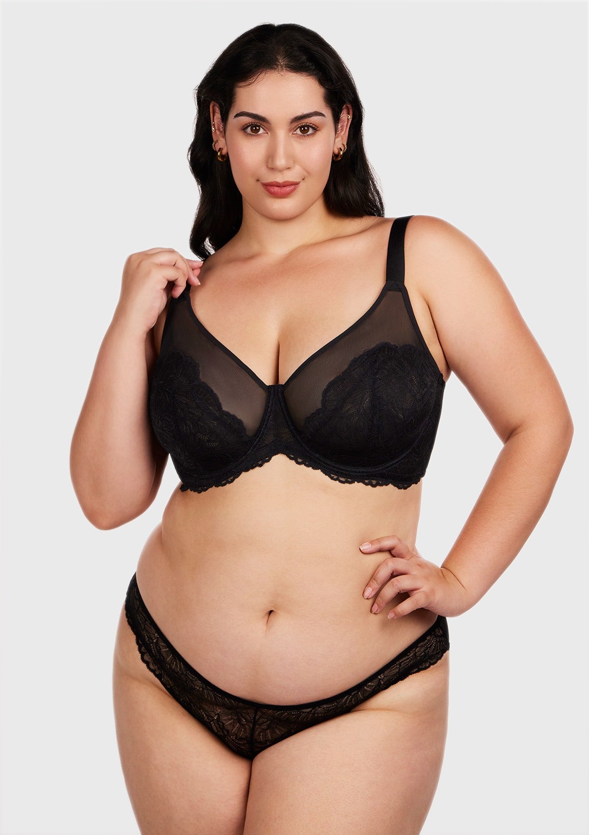 HSIA Blossom Black Unlined Lace Bra