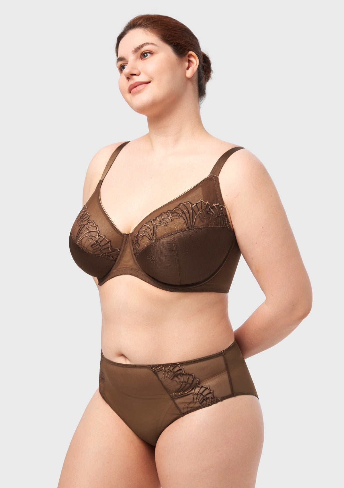 HSlA Pearl Shimmer Unlined Plus Size Full Coverage Underwire Comfortable Bra - HSIA