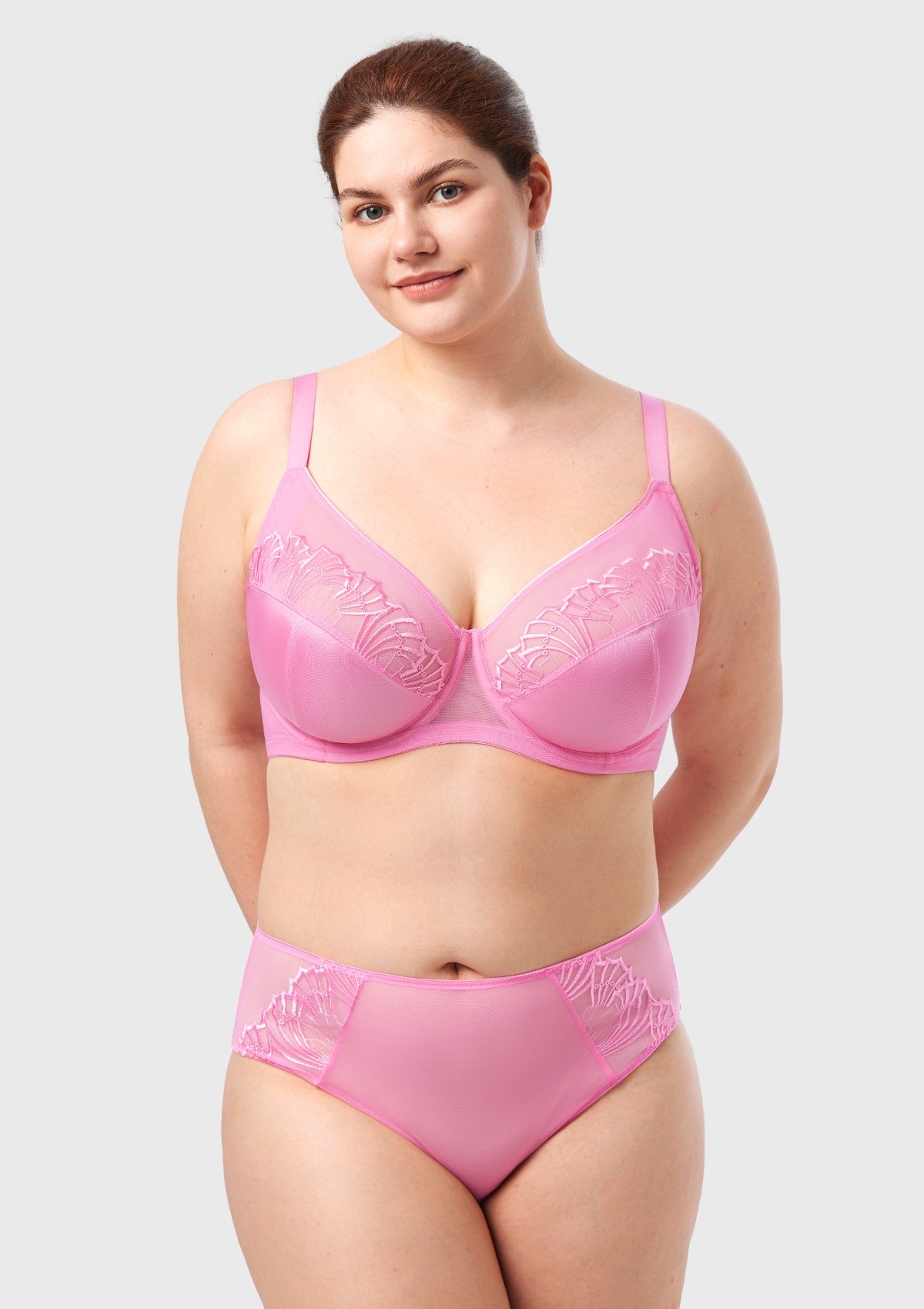 HSlA Pearl Shimmer Unlined Plus Size Full Coverage Underwire Comfortable Bra - HSIA