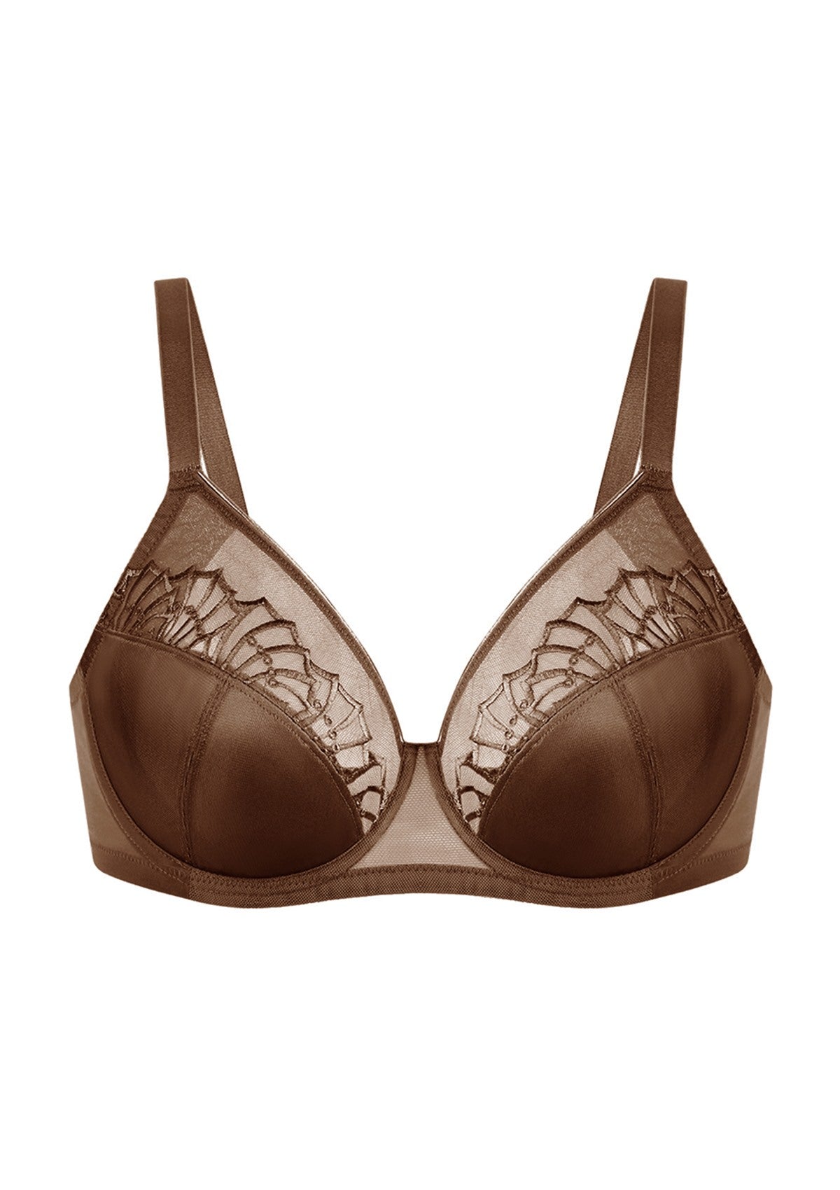 HSlA Pearl Shimmer Unlined Plus Size Full Coverage Underwire Comfortable Bra - HSIA