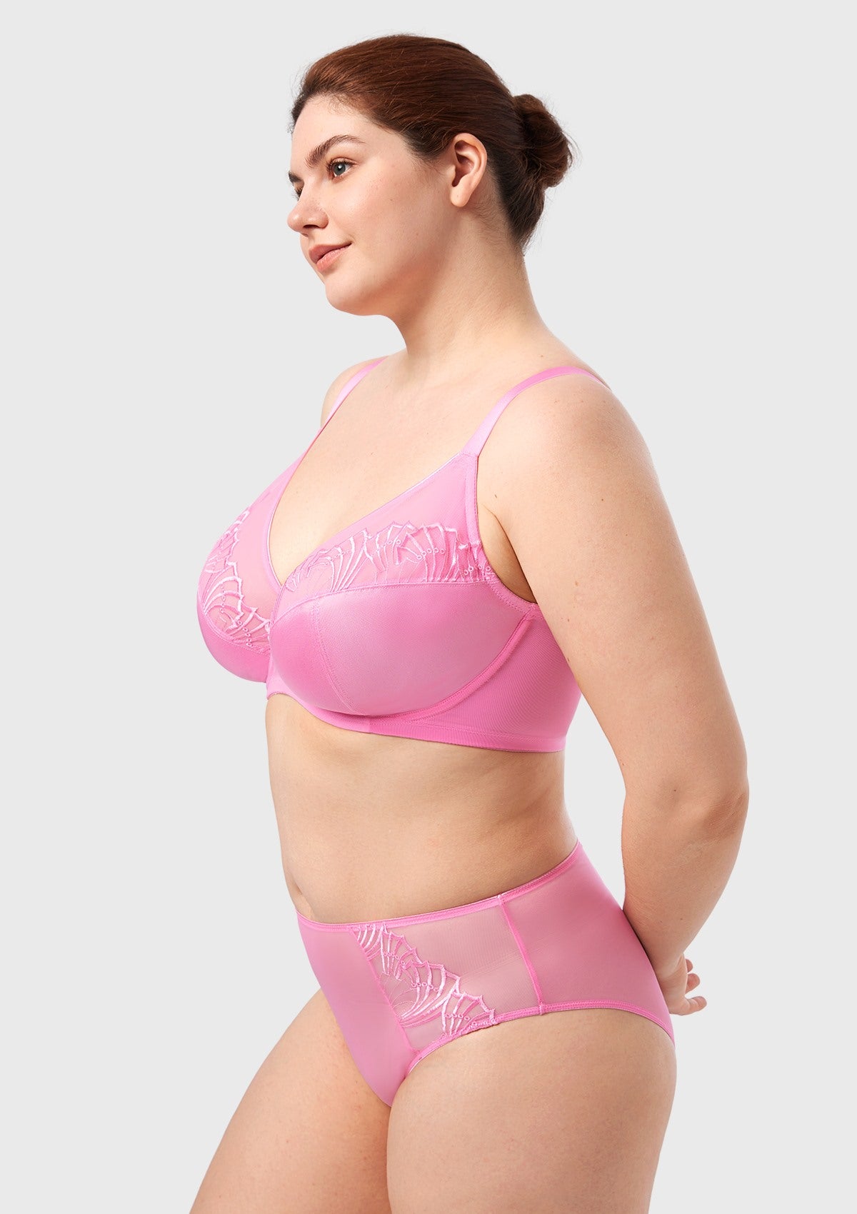 HSlA Pearl Shimmer Unlined Plus Size Full Coverage Underwire Comfortable Bra - HSIA