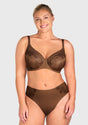 HSlA Pearl Shimmer Unlined Plus Size Full Coverage Underwire Comfortable Bra - HSIA