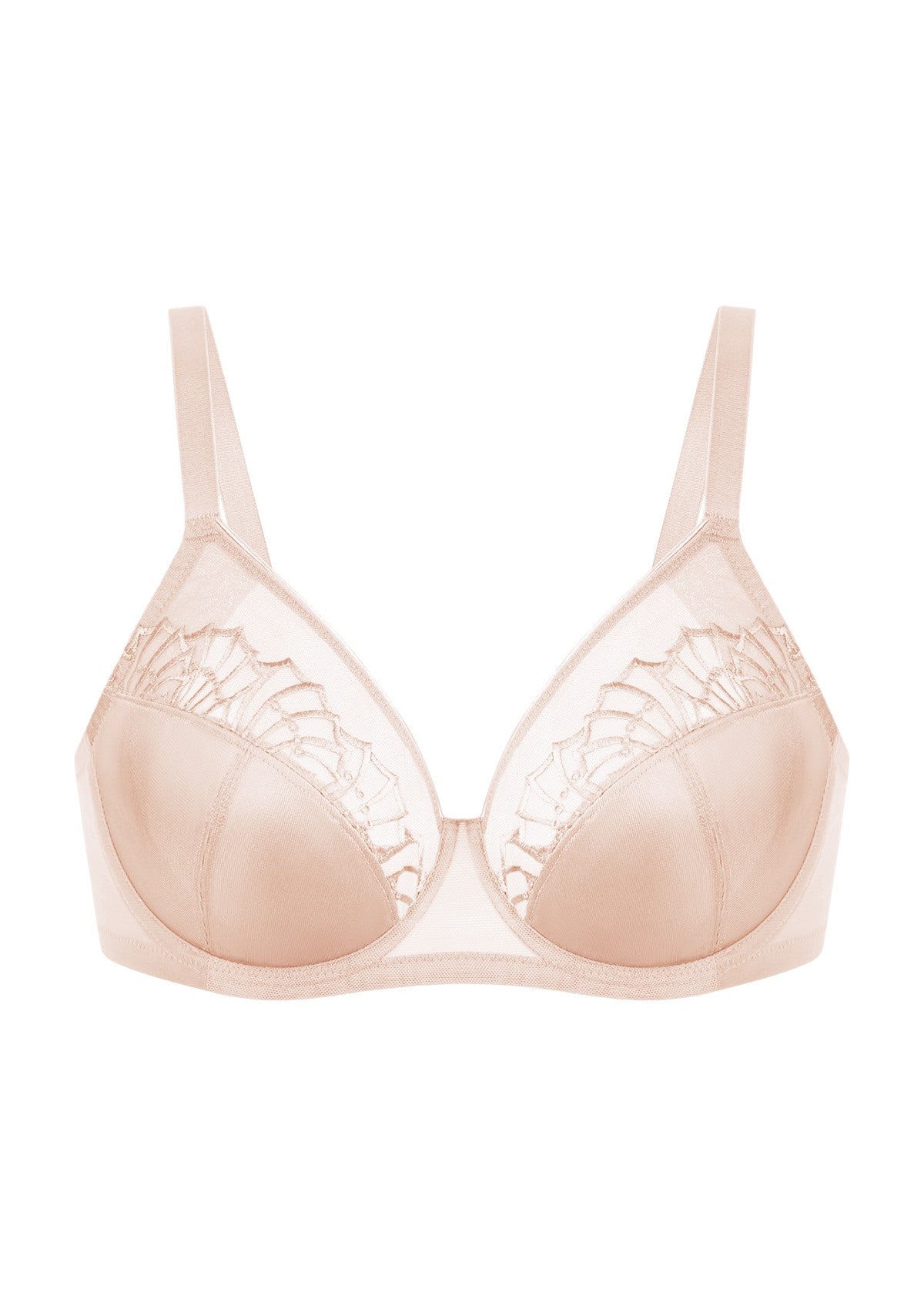 HSlA Pearl Shimmer Unlined Plus Size Full Coverage Underwire Comfortable Bra - HSIA