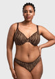 Zebra Wild Black Unlined Underwire Mesh Bra - HSIA