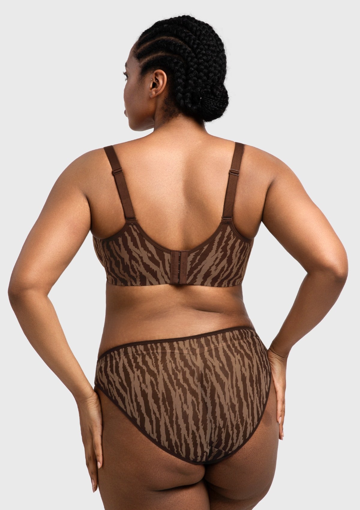 Zebra Wild Black Unlined Underwire Mesh Bra - HSIA