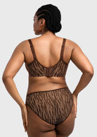 Zebra Wild Black Unlined Underwire Mesh Bra - HSIA