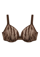 Zebra Wild Black Unlined Underwire Mesh Bra - HSIA