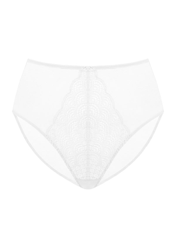 Mermaid High-Rise White Lace Brief Underwear
