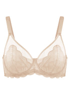 (Cardi B recommends)Mermaid Scales Lace Beige Unlined Underwire Bra - HSIA