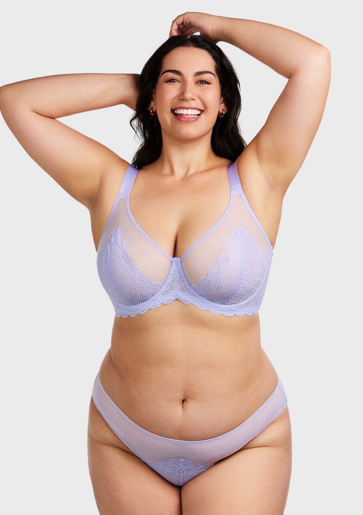 (Cardi B recommends)Mermaid Scales Lace Underwire Bra - HSIA