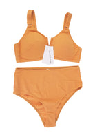 Mermaid Scales Bra V-wire Plunge Textured Two-piece Bikini Set - HSIA