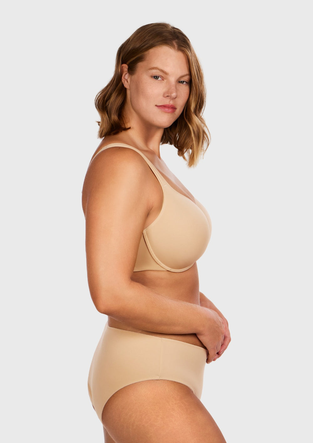 HSIA Patricia Seamless Nipple-Covered Minimizer Bra and Panty Set