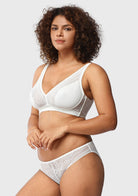 Peony Deep V Lace Wireless Unlined Bralette - HSIA