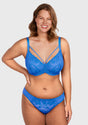 Pretty In Petals Azure Sky & Rosy Lavender Strappy Lace Unlined Bra - HSIA