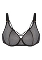 Punk Chic Strappy Unlined Balconette Bra - HSIA