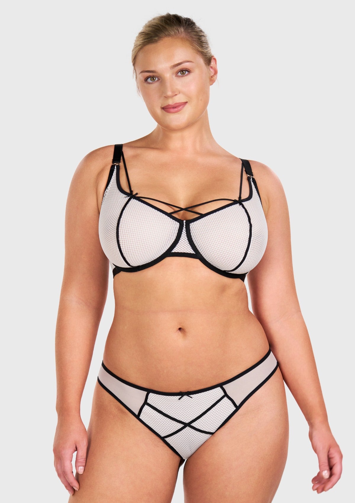 Punk Chic Strappy Unlined Balconette Bra - HSIA