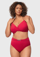 Ruched Crisscross Front Underwire Swim Bikini Set - HSIA