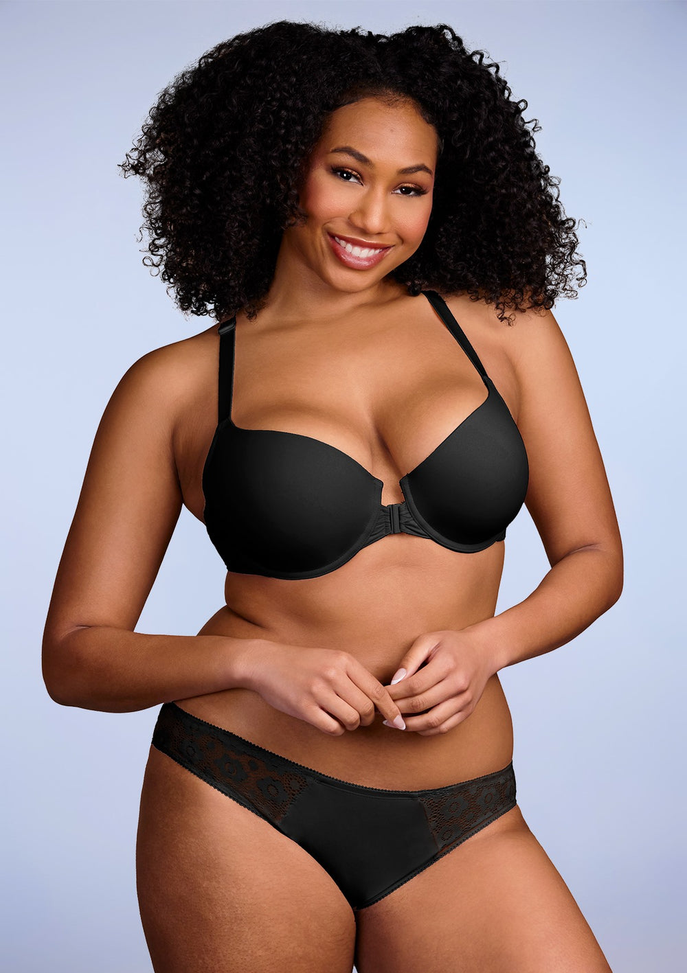 Underwired bra Serena Black / Skin - Plus Size Lingerie