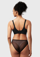 Serenata Flora Linear Lace Sheer Mesh Full Coverage Unlined Underwire Bra - HSIA