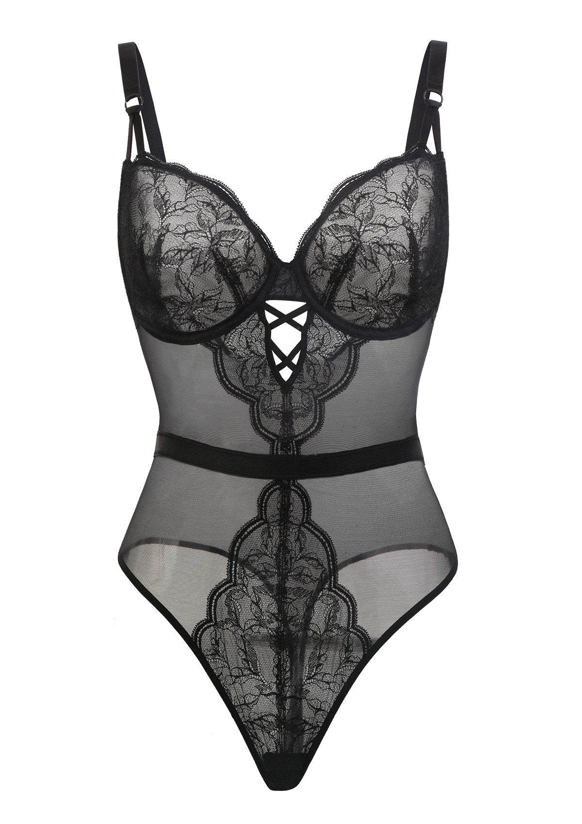 Blossom Mist Plus Size Lace Bodysuit Sexy Unlined Underwire Top Linger HSIA Blossom Mist Plus Size Lace Bodysuit Sexy Unlined Underwire Top Linger HSIA