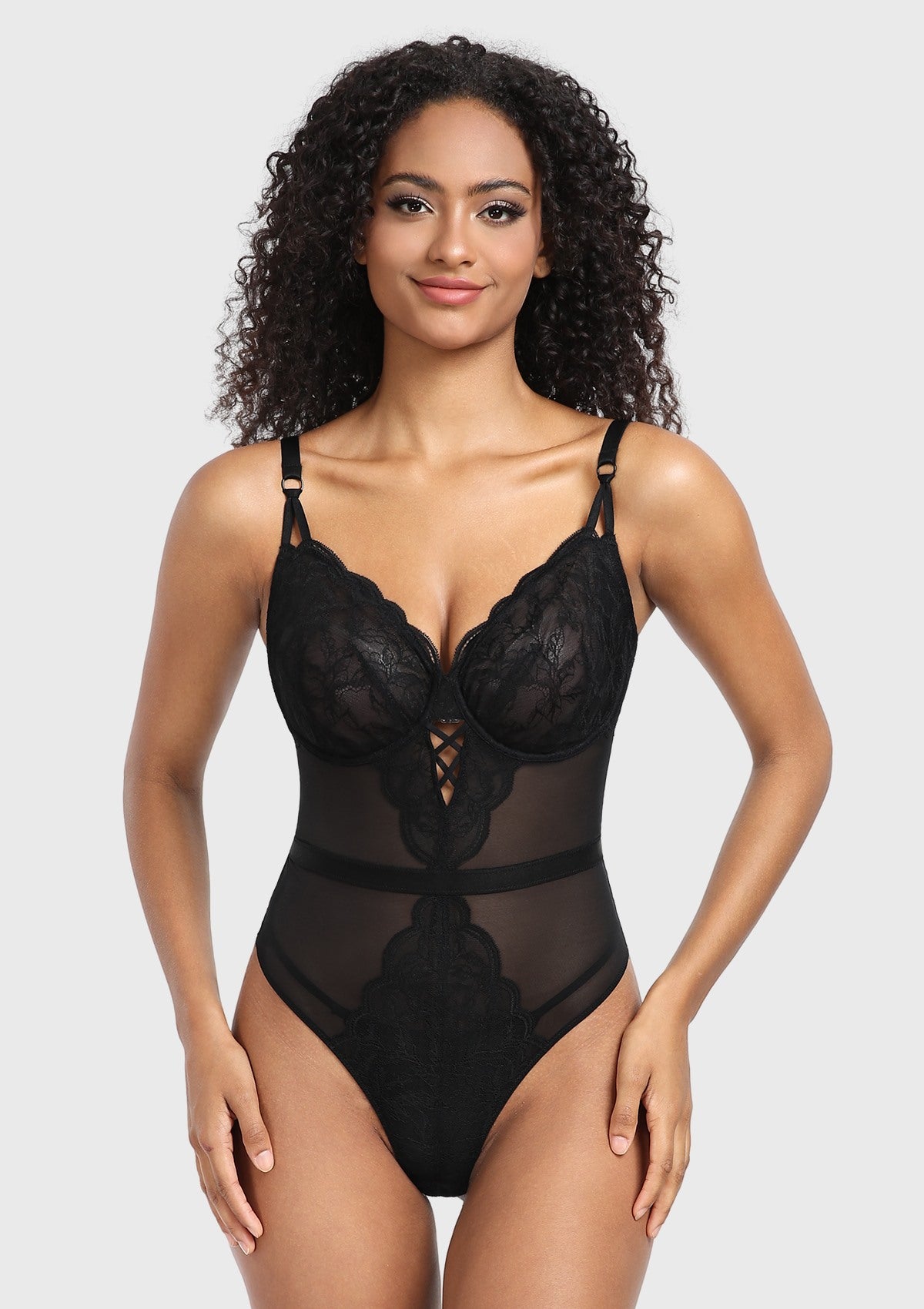 Blossom Mist Plus Size Lace Bodysuit Sexy Unlined Underwire Top Linger HSIA Blossom Mist Plus Size Lace Bodysuit Sexy Unlined Underwire Top Linger HSIA