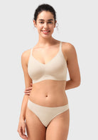 Songful CloudSoft Wireless Comfort V-Neck Seamless Full Coverage Supportive T-shirt Bra - HSIA