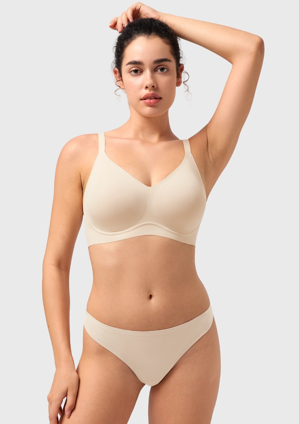 Songful CloudSoft Wireless Comfort V-Neck Seamless Full Coverage Supportive T-shirt Bra - HSIA