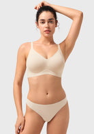 Songful CloudSoft Wireless Comfort V-Neck Seamless Full Coverage Supportive T-shirt Bra - HSIA