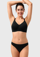 Songful CloudSoft Wireless Comfort V-Neck Seamless Full Coverage Supportive T-shirt Bra - HSIA