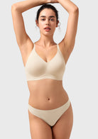 Songful CloudSoft Wireless Comfort V-Neck Seamless Full Coverage Supportive T-shirt Bra - HSIA