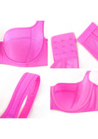 Starry Night Lightly Lined Lightly Padded Plus Size Pink Balconette Bra - HSIA