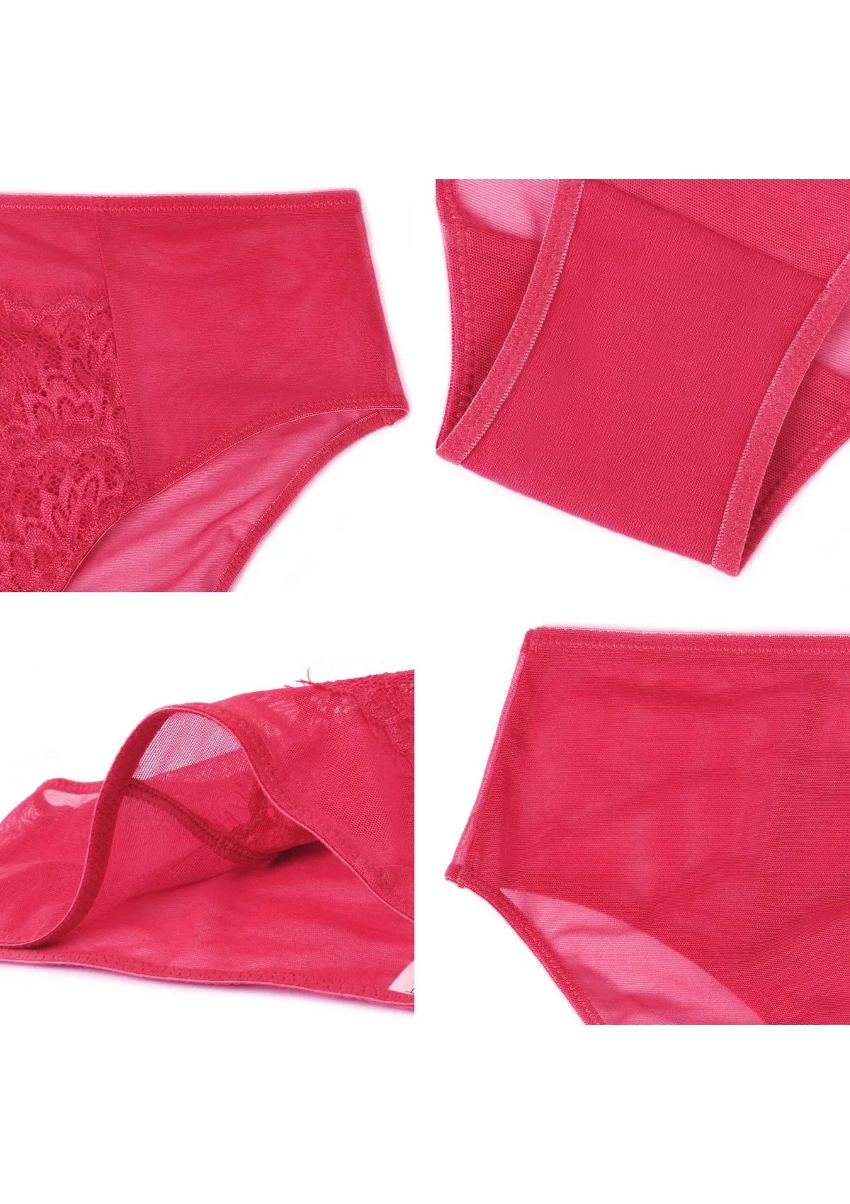 High Rise Raspberry HSIA Spring Romance High-Rise Floral Lacy Panty-Comfort in Style