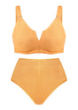 V-wire Plunge Textured Two-piece Bikini Set - HSIA