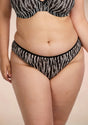 Zebra Wild Breathable Black Mesh Bikini Underwear - HSIA