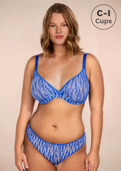 サルセーション Bra ZebraWildUnlinedBlueUnderwireM
