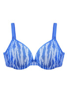 Zebra Wild Unlined Blue Underwire Mesh Bra Set - HSIA