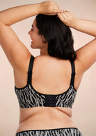 Zebra Wild Black Unlined Underwire Mesh Bra - HSIA