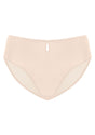3D product image of Almond Beige Bella smooth mesh bikini underwear, showing the breathable sheer fabric.
