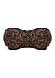 3D product shot of the HSIA black leopard unlined mesh strapless bra FBD0564