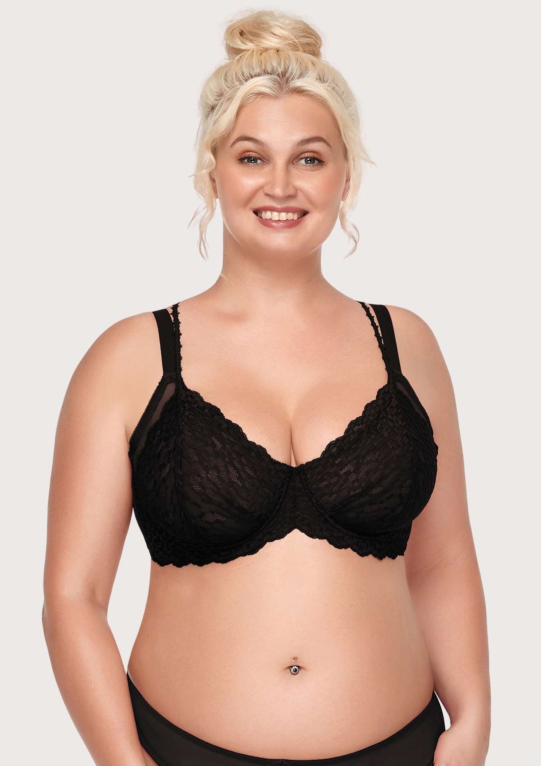 HSIA Minimizer Bra for Women - Plus Size Lace Bra Womans Full Coverage Bras  Unlined Underwire Bra for Heavy Breast, Black 34C at  Women's  Clothing store