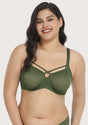 Billie Cross Front Strap Smooth Sheer Mesh Underwire Bra - HSIA