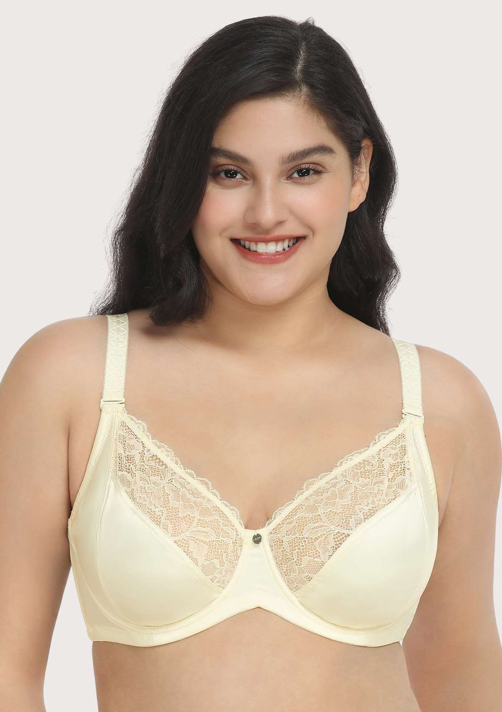 Women's Plus Size Full Coverage Satin Unlined Underwire Bra (Beige, 36C) at   Women's Clothing store
