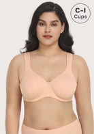 HSIA Joan Ultimate Soft T-shirt Unlined Underwire Minimizer Bra Light Pink / 34 / C