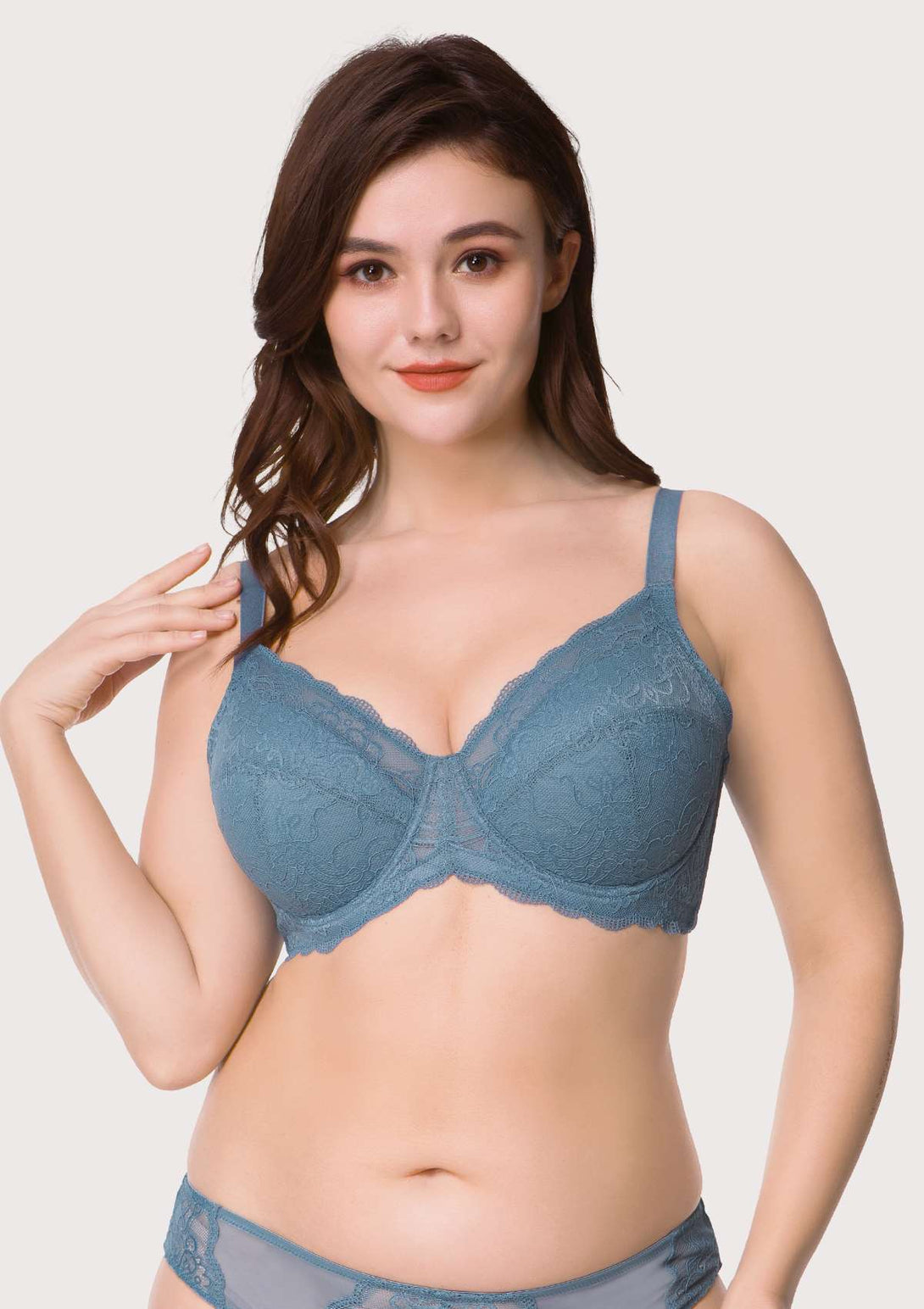HSIA Nymphaea Front-Close Laced No Padding Bra Set for Full Figures