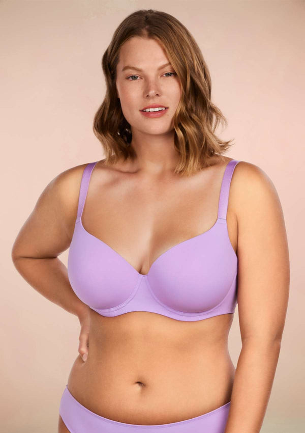 HSIA Gemma Smooth Lightly Padded Underwire T-shirt Bra Purple / 34 / C